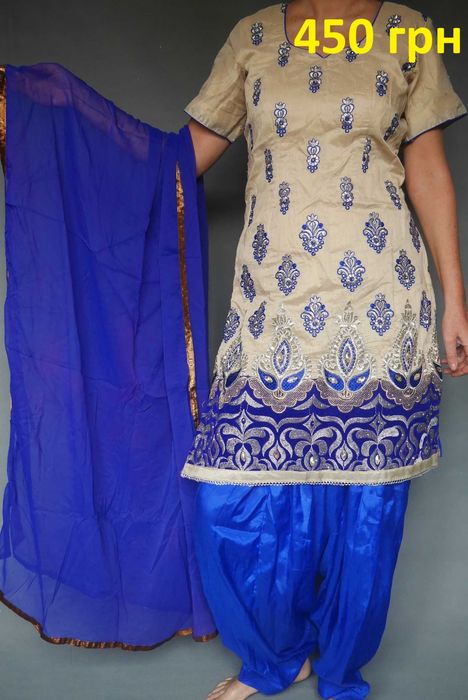 размер 44 Индийский восточный костюм, пенджаби, сари индийское