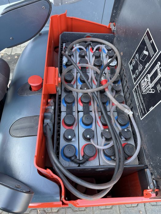 Paleciak elektryczny Linde widły 150 cm 430 cm 1400 kg wózek Linde