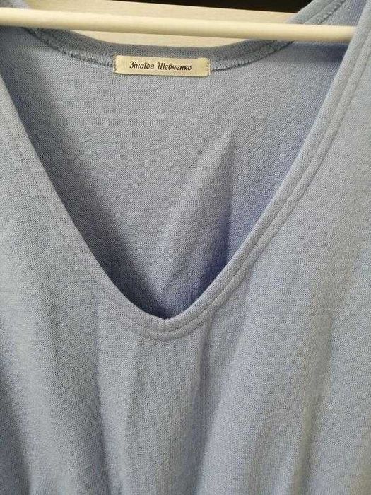 Нова сукня в підлогу, з блакитного теплого трикотажу, верх м, низ xl