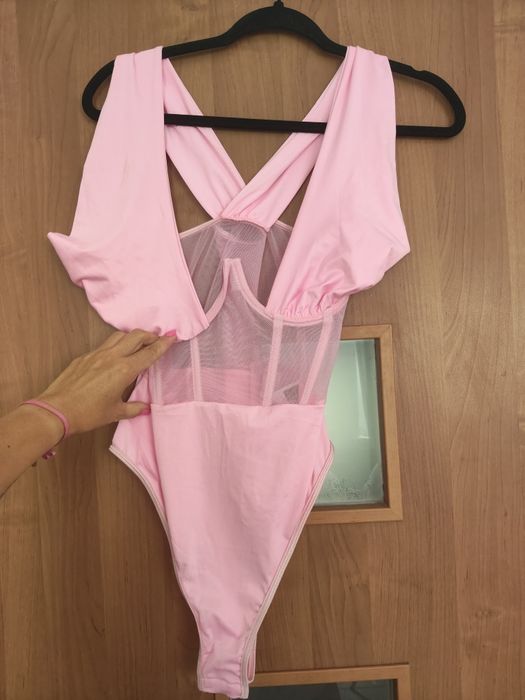 Seksowne różowe body roz L/XL