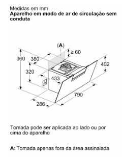 Exaustor de parede Bosch 80cm novo, com garantia