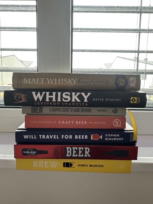Zestaw książek o piwie beer i whisky whiskey