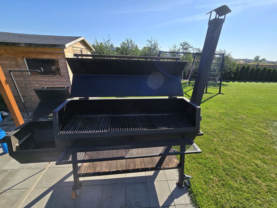 Grill bbq Wędzarnia   DUŻY SOLIDNY GRIL Z OPCJA WĘDZENIA 230cm długości