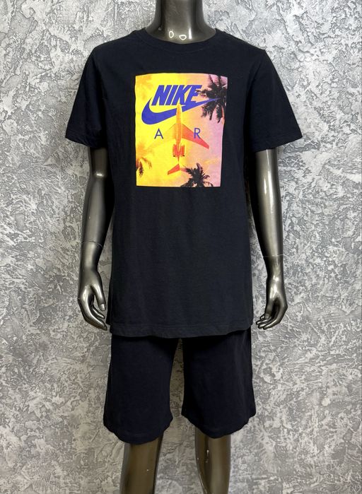 Nike Air Tee спортивный костюм 147-158 см подростковые черные с принтом