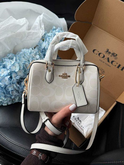 !PREMIUM! Coach Rowan Satchel Bag In Signature Canvas Milk