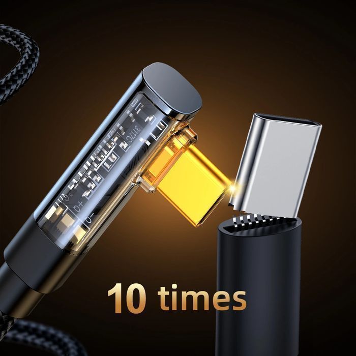 Joyroom kabel USB C kątowy - USB 3A 1,2m czarny