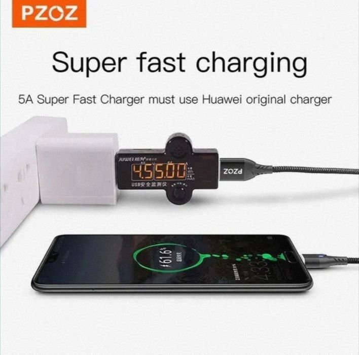 Turbo Charge  и Super Fast Charge магнитный кабель Pzoz