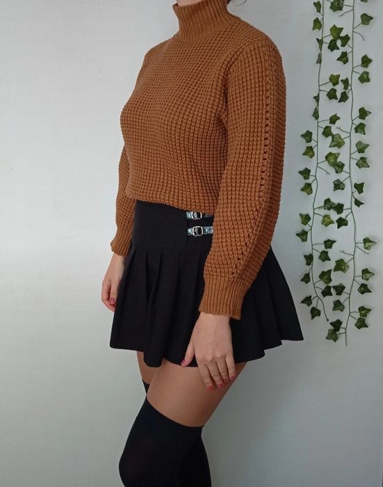 Świetny sweter golf unikatowy splot casual blogger musthave Zara
