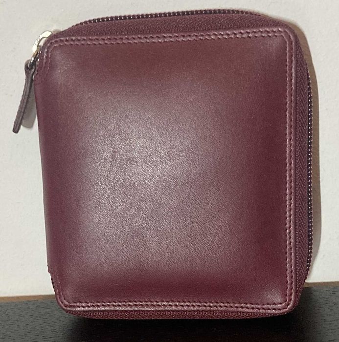 Carteira com fecho zip RFID em pele da MYWALIT na cor Burgundy/See