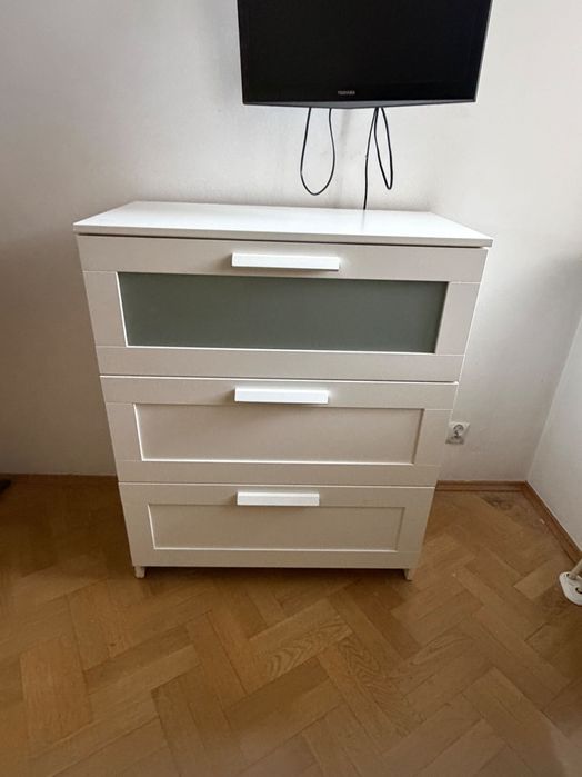 Biały regał, 3 szuflady