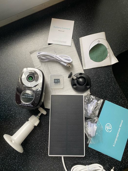 Câmera de Vigilância, 5MP, bateria imbutida, painel Solar, IP