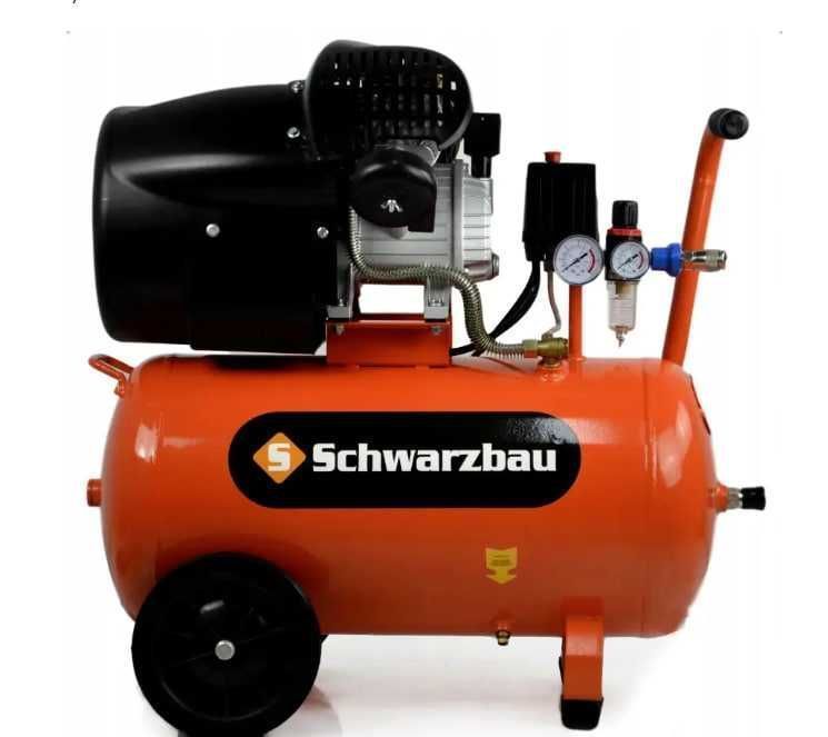 Компресор 2 х поршневий Schwarzbau 50л ! 354 л/хв - 2.23 кВт - 8 атм