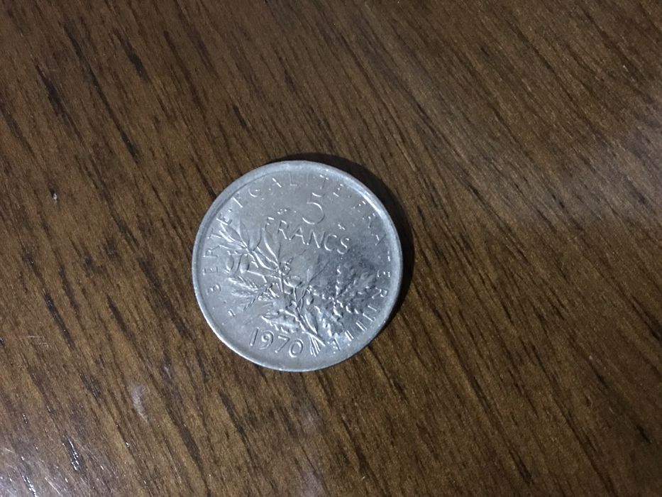 5 Francos da França 1970 Casa da Moeda da Coruja