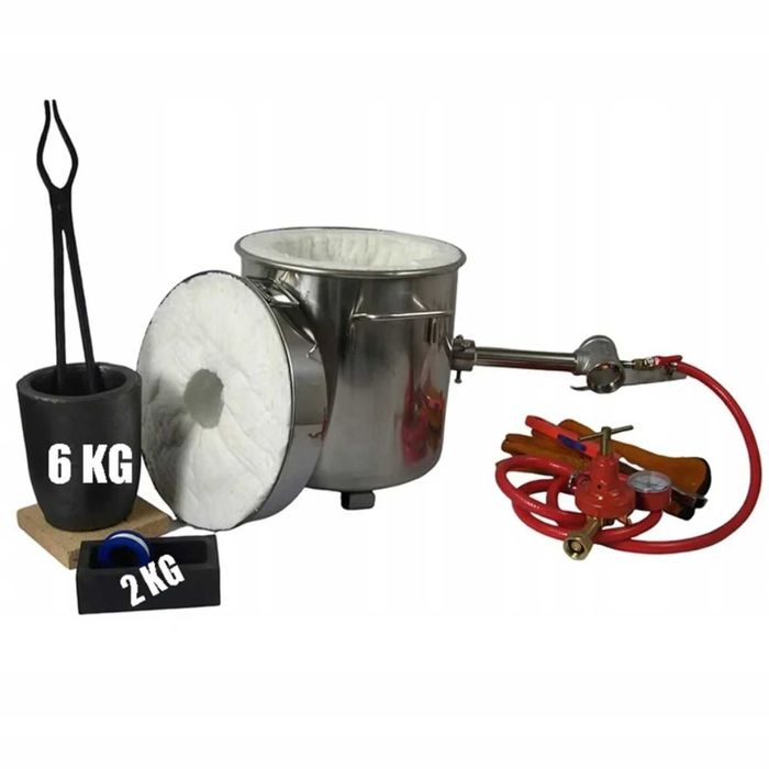 Piec do topienia metali 6KG gazowy propanowy LSMIITTH + zestaw