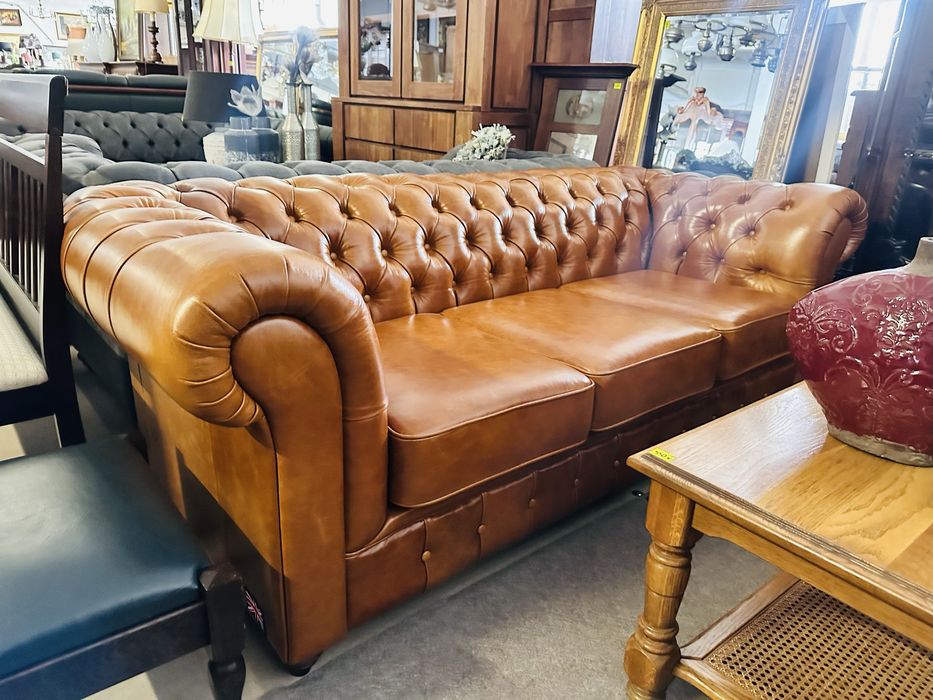 KANAPA CHESTERFIELD - ekskluzywna, idealna, skóra naturalna w 100% :)