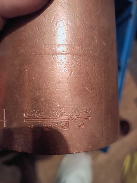 Miedź - Kolano 90 stopni, Łuk, Mufa, Nypel redukcyjny fi 76mm 54mm