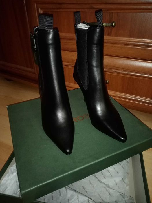 Skórzane botki szpice
