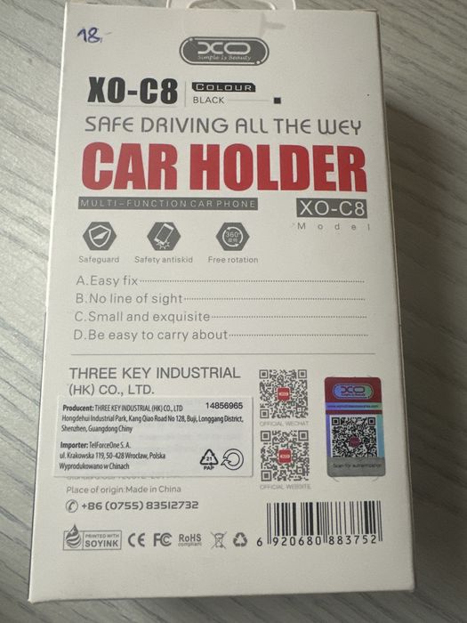 Uchwyt samochodowy do kratki nawiewu XO-C8