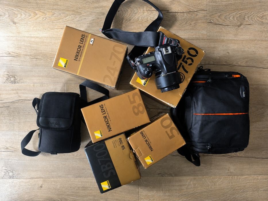 Nikon D750 + 24-70 2.8 + 85 1.8 + 50 1.8 + SB-700 | Kompletny zestaw PRO - przebieg 25 tys zdjęć!