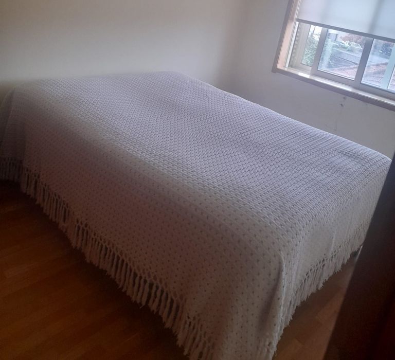 Colcha casal em croché branco