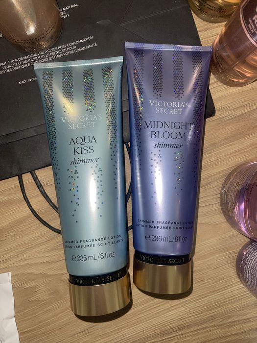 Balsam krem shimmer z brokatem Victoria’s Secret midnight bloom aqua