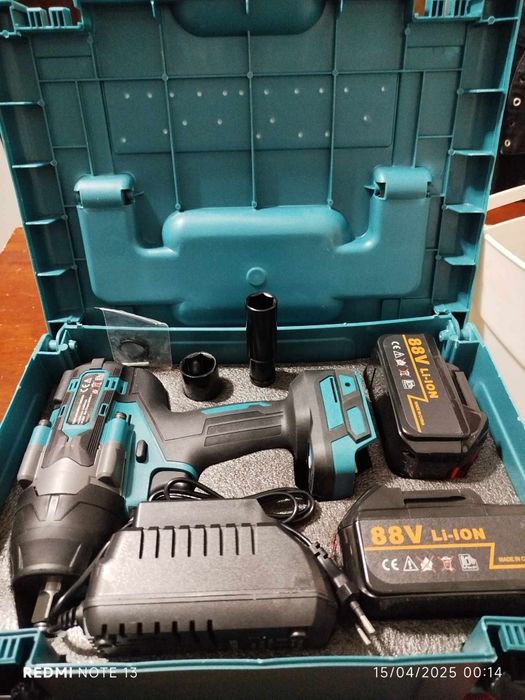 Pistola de impacto motor brushless 6000rpm 2200nm 2 baterias 88v