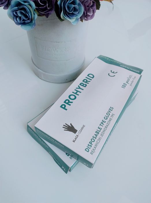 Rękawice winylowe jednorazowe czarne xl