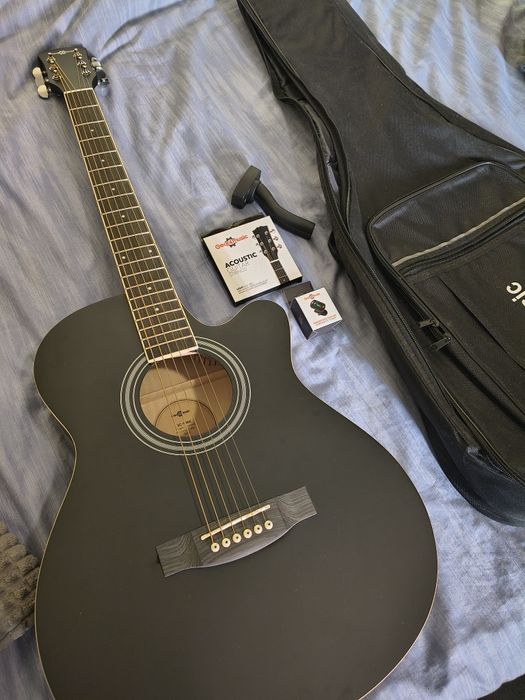 Guitarra/violão acústico - Preto- + acessórios
