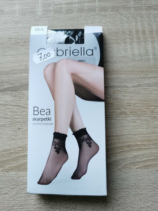 Skarpetki czarne wzorzyste BEA rozmiar uniwersalny