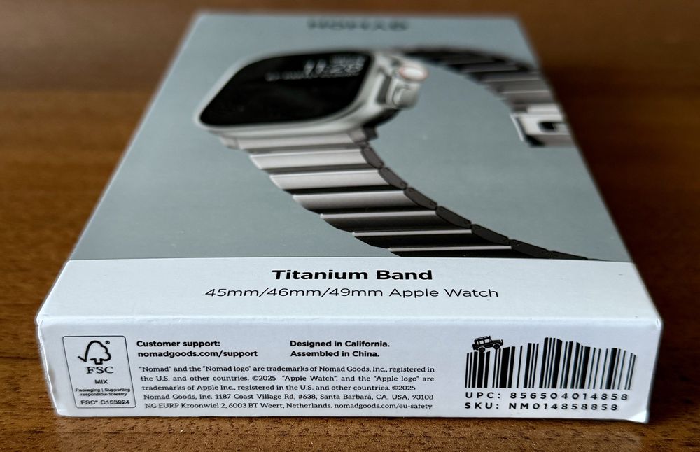 Титановий ремінець Nomad Titanium Band V2 Natural для Apple Watch 49мм | 46мм | 45мм | 44мм (NM014858858)