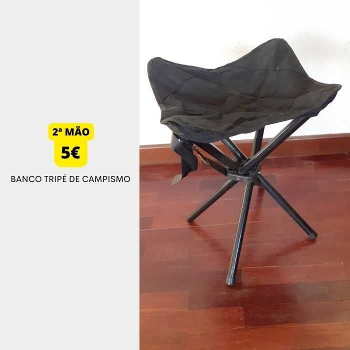 Banco tripé de campismo