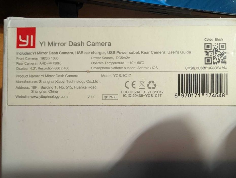 wideorejestrator w lusterku XiaoYi FHD