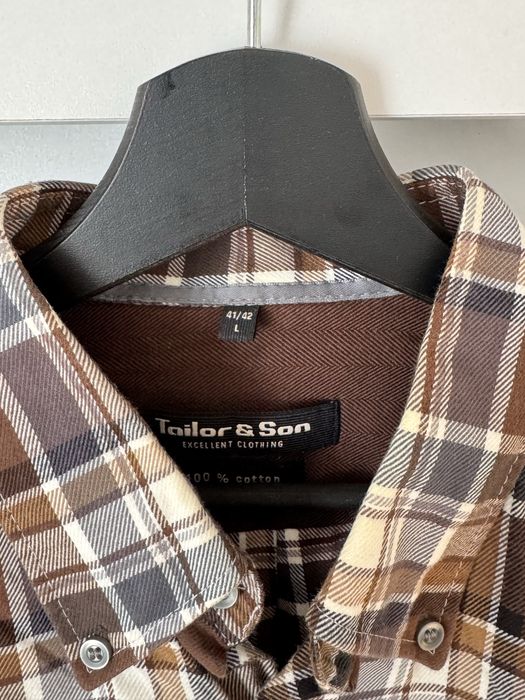 Koszula w kratę Tailor&Son rozm. 41/42 L jesienna bawełna