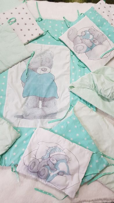 Бортики,захист в краватку +постільна білизна