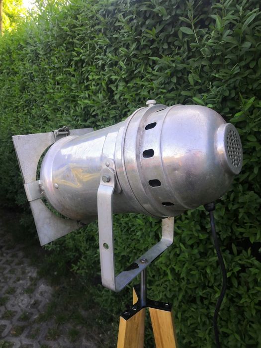 Lampa vintage, loft, przemysłowa alu + bambus. Hand made.