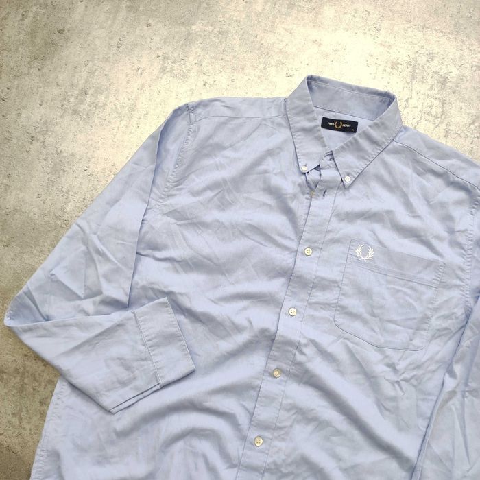 MĘSKA PREMIUM Luxury Elegancka Błękitna Koszula Kieszonka Fred Perry