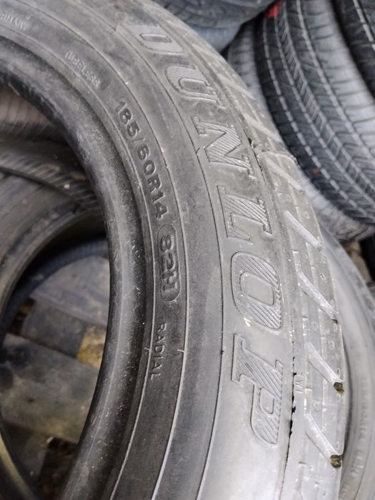 Dunlop 185 60 r14 2шт шини літні Ланос б'у резина з Європи