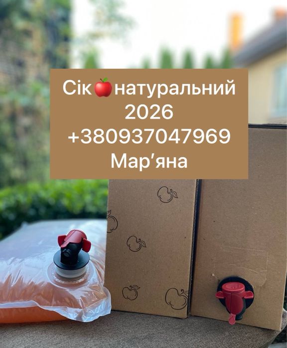 3 л , 5 л натуральний сік яблучний 2026