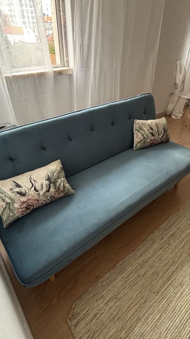Sofa cama em veludo