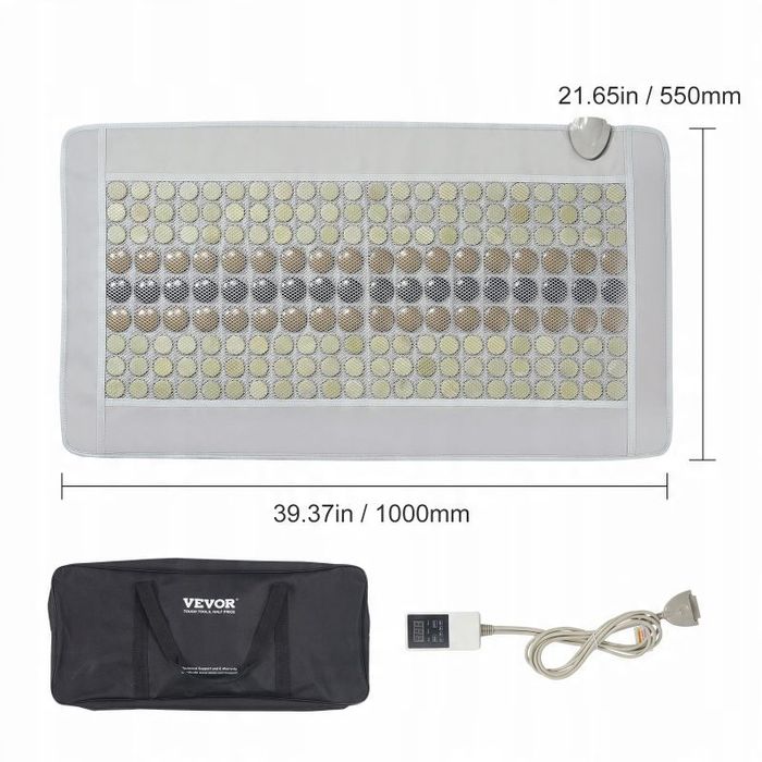 Vevor Pas Grzewczy 1000x550x7,5MM 132 Jadeit Zawierają Jony Ujemne Skó