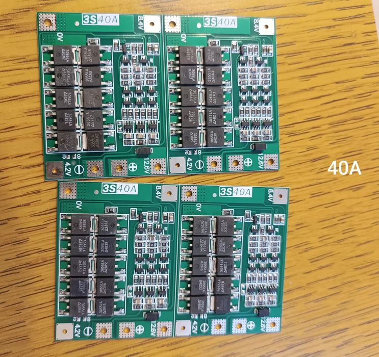 Плата защиты BMS 3S 40A 12,6-13.6V Li-Ion 18650, 26650