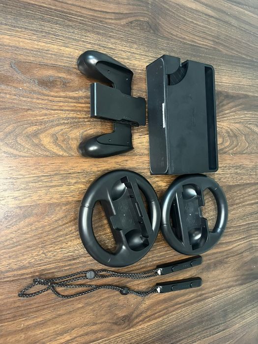 Nintendo switch oled com vários acessórios