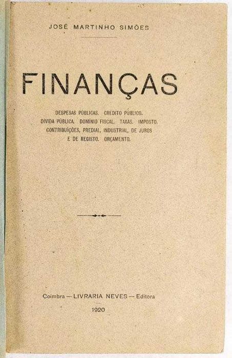 Finanças, de José Martinho Simões