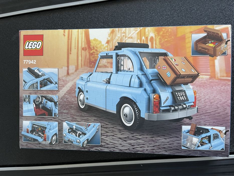 Lego Fiat500 azul selado em caixa