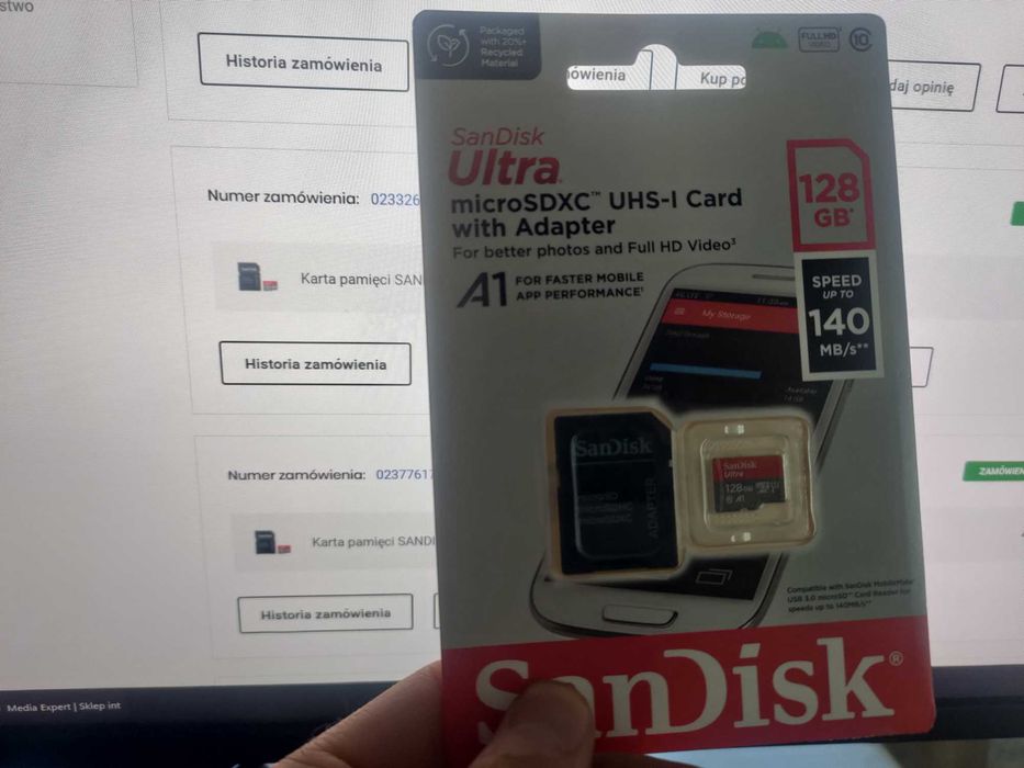 Karta pamięci sandisk ultra 128gb microsd micro sd microsdxc