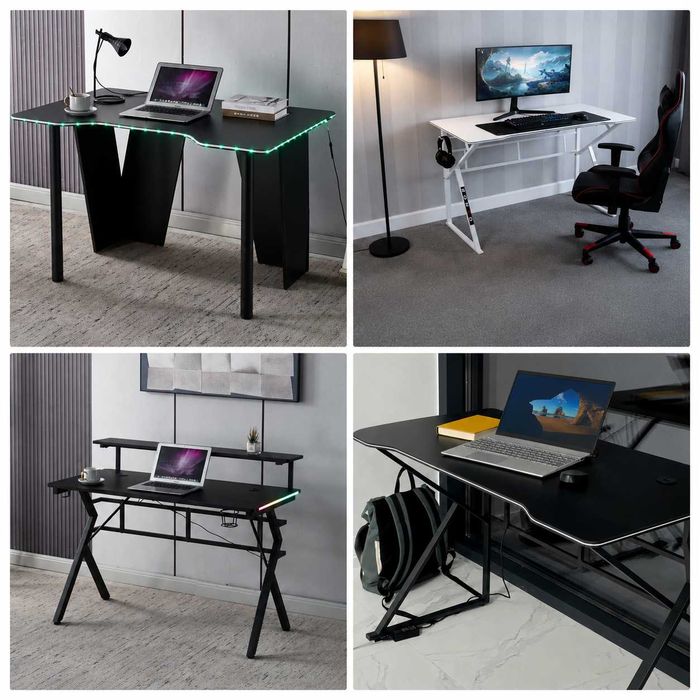 Геймерський комп’ютерний стіл для ігор Gaming Desk з LED / Игровой компьютерный стол для геймера с LED ‼️