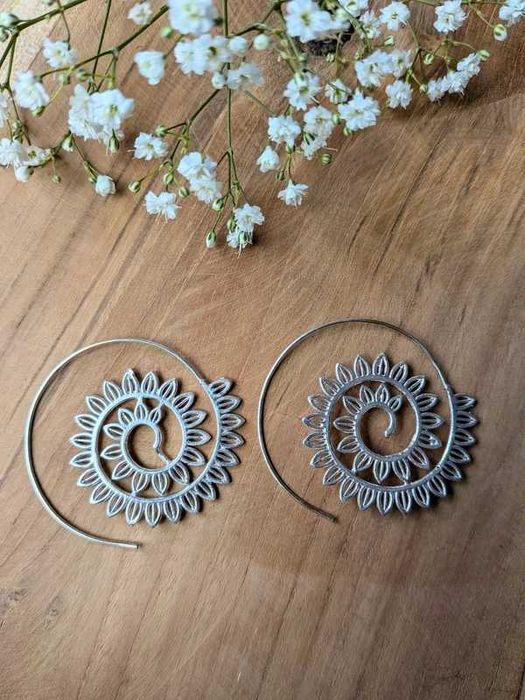 mosiężne kolczyki indyjskie kolczyki etno mosiądz hippie orient boho