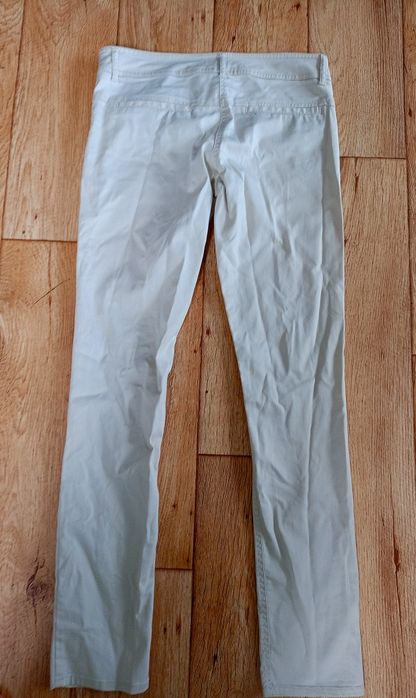 Spodnie letnie kremowe gładkie casual H&M rozmiar 36