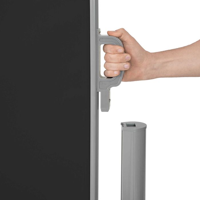 Podwójna markiza boczna czarny lub beżowy 200 x 600 cm OUTLET