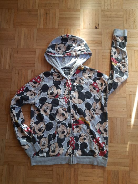 Bluza house M bawełniana z myszką Miki szara rozpinana z kapturem